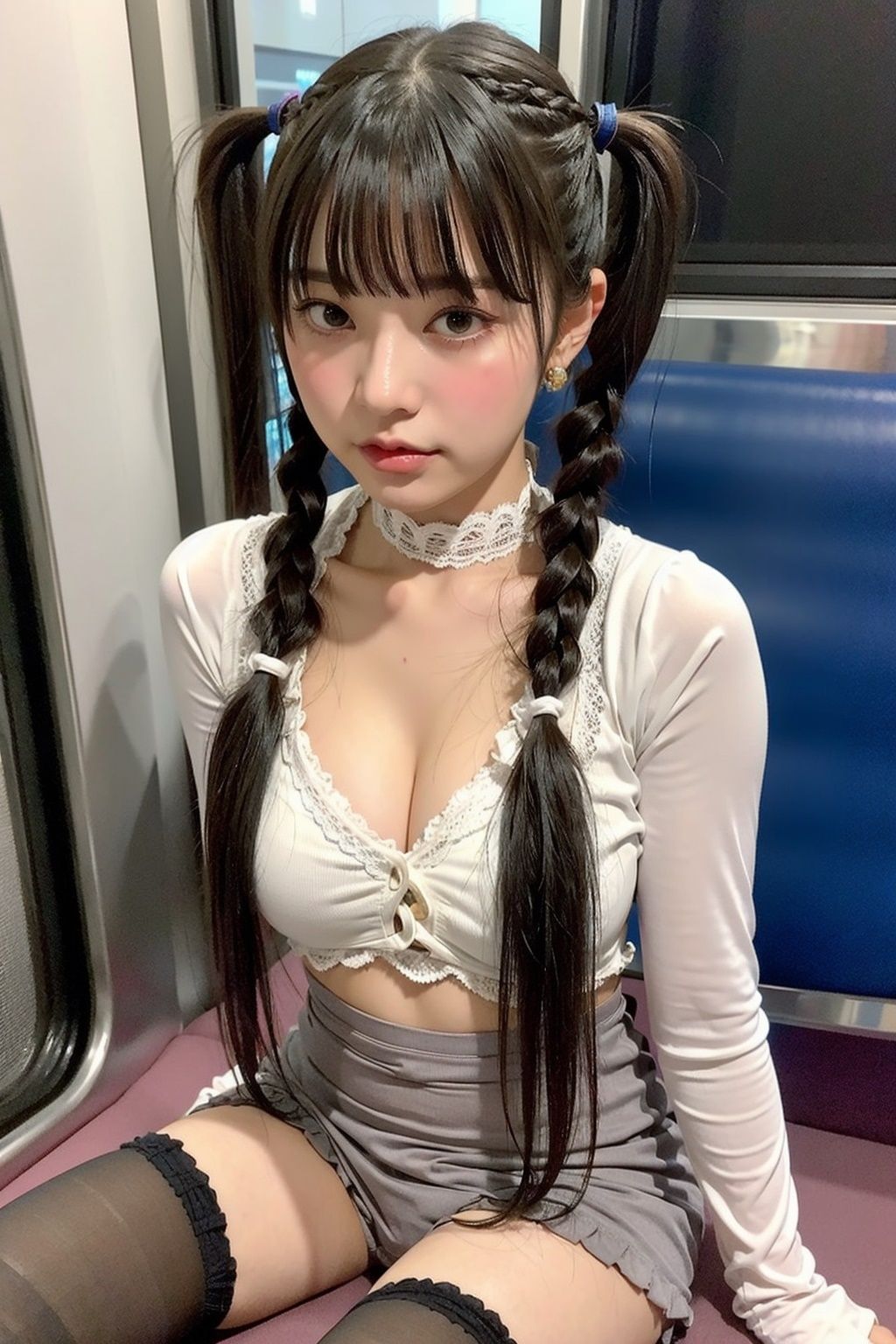 サンプル画像2:空いてる車内ねぇなんで私の前に座ったの5(AI4090man) [d_298880]