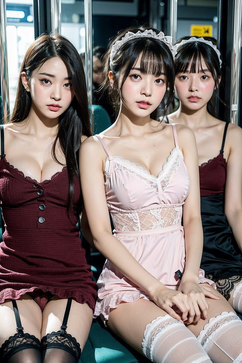 サンプル画像2:空いてる車内ねぇなんで私の前に座ったの7(AI4090man) [d_298884]