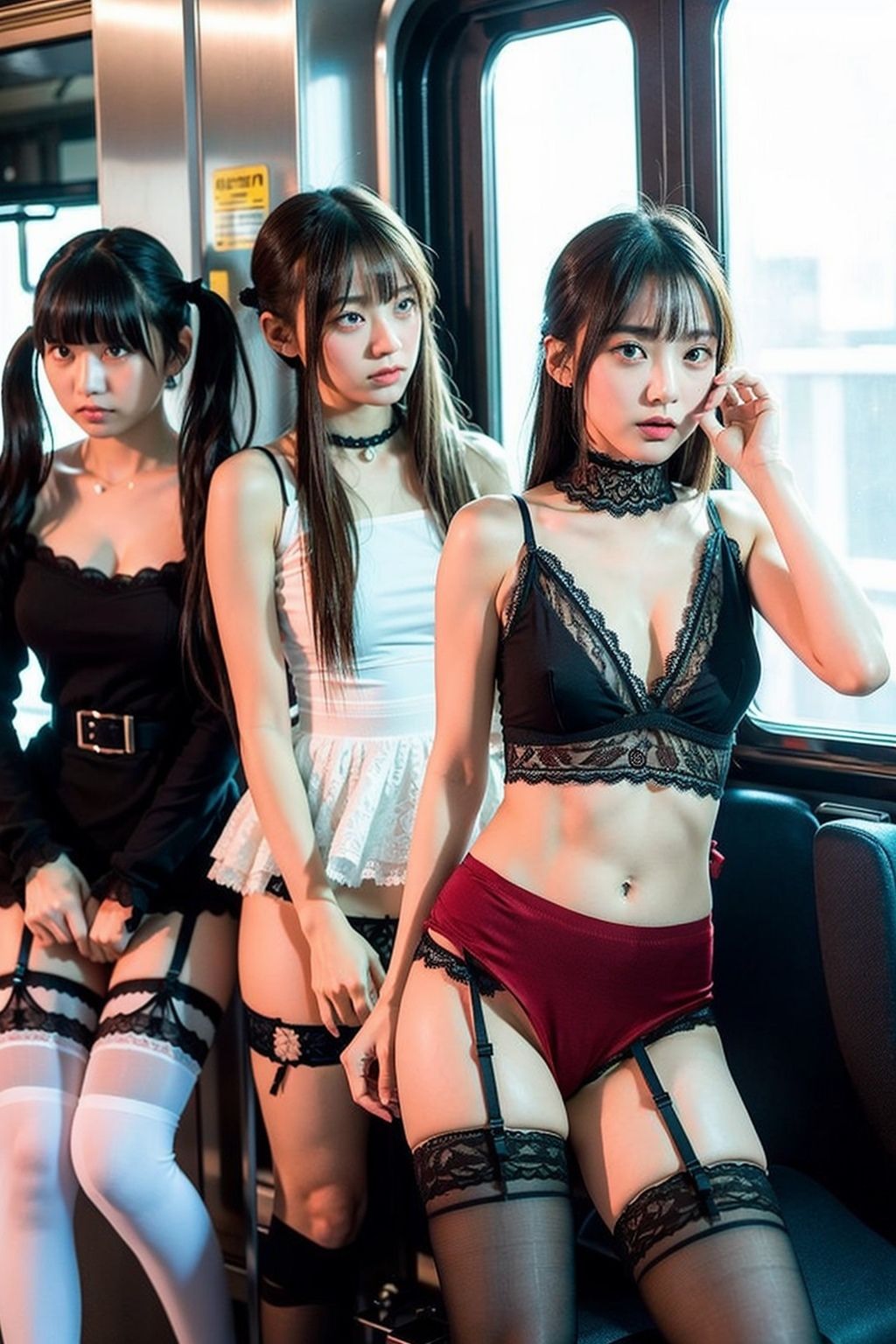 サンプル画像5:空いてる車内ねぇなんで私の前に座ったの7(AI4090man) [d_298884]