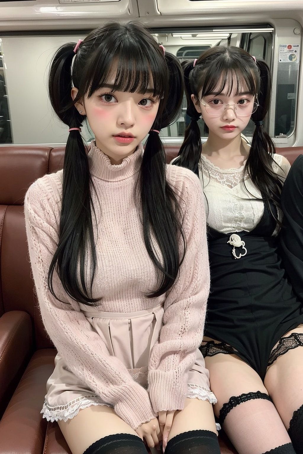 サンプル画像3:空いてる車内ねぇなんで私の前に座ったの8(AI4090man) [d_298885]