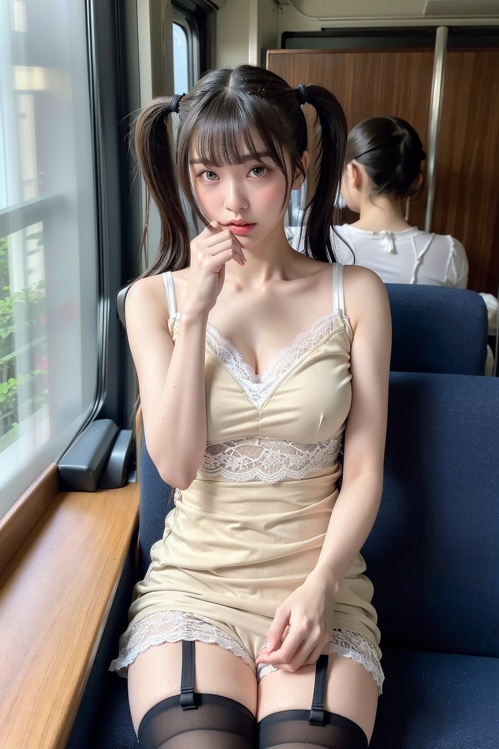 サンプル画像5:空いてる車内ねぇなんで私の前に座ったの9(AI4090man) [d_298887]