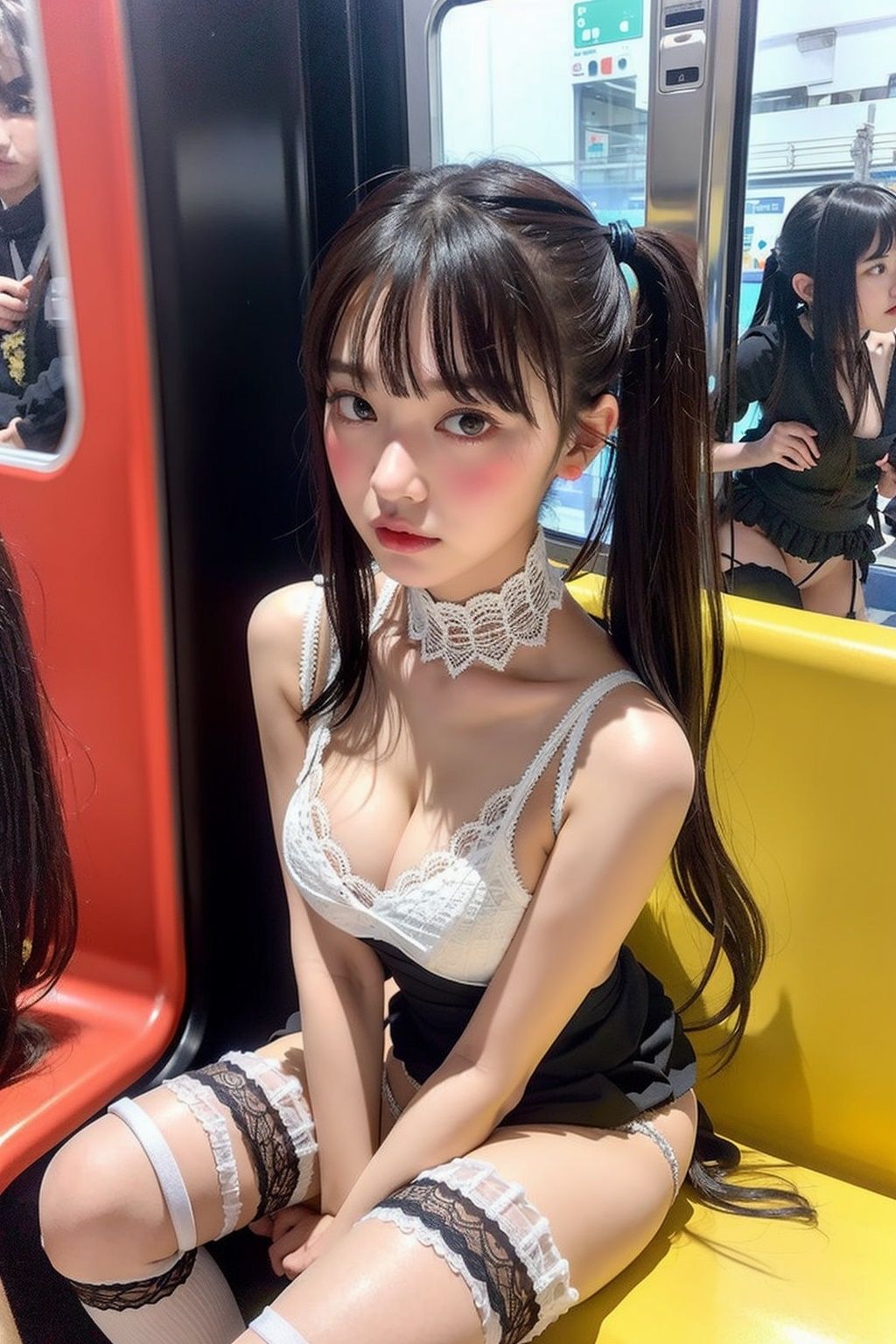 サンプル画像2:空いてる車内ねぇなんで私の前に座ったの10(AI4090man) [d_298888]