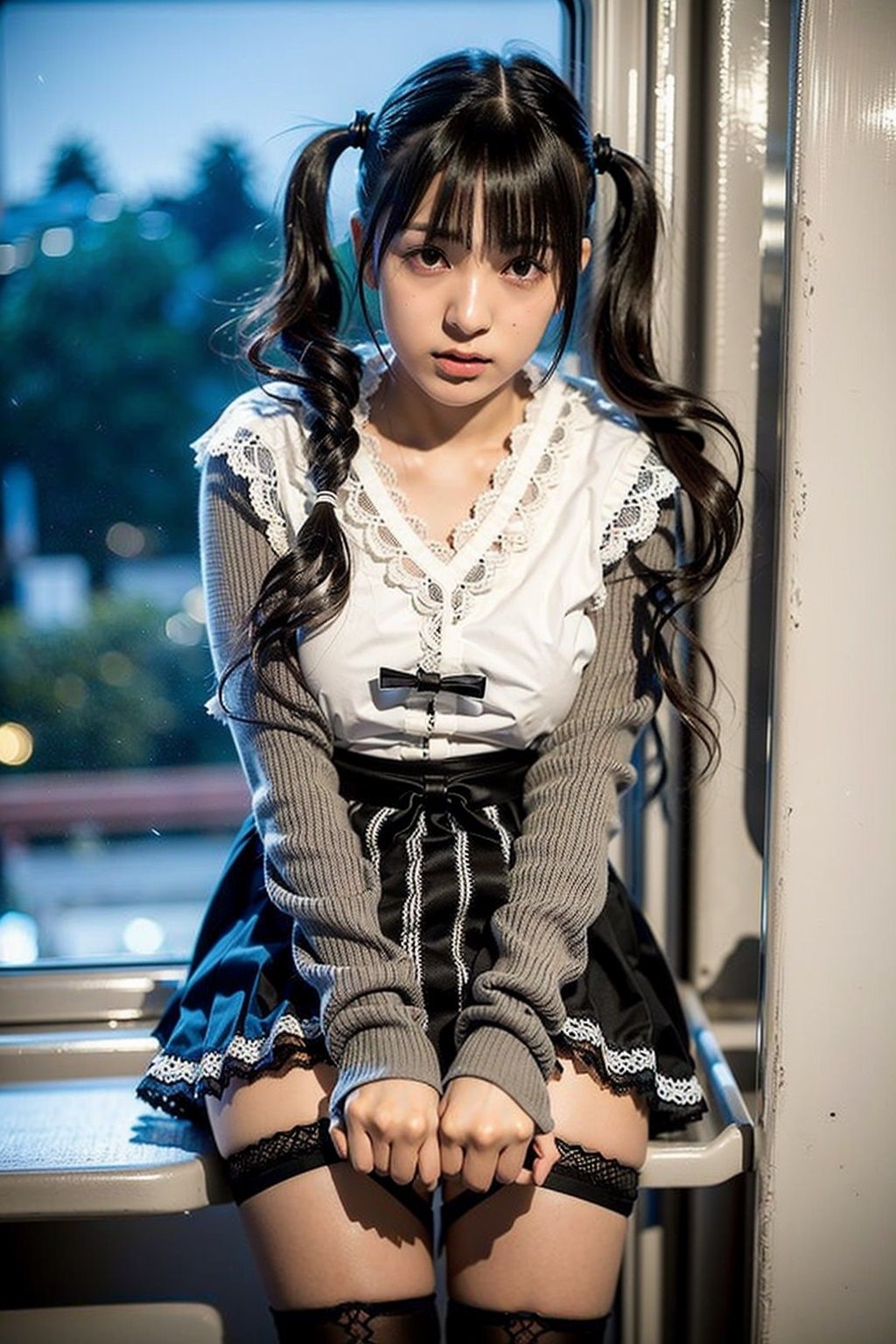 サンプル画像3:空いてる車内ねぇなんで私の前に座ったの10(AI4090man) [d_298888]