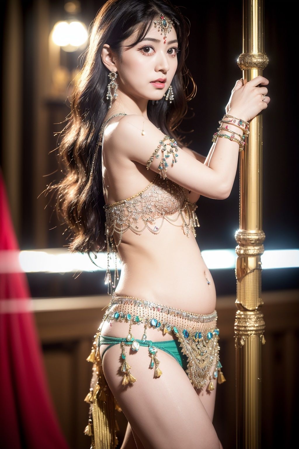 サンプル画像4:AIベリーダンス！サンバ！サンバ！女体を彩るコスプレ黒髪清純アイドル風の娘だけを視界に入れていたい5(AI4090man) [d_298948]