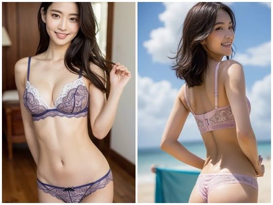 サンプル画像1:AI写真集グラビア7美人の下着姿300P:官能のシンフォニー下着姿の奇跡(AIグラビアプロデューサー) [d_298984]