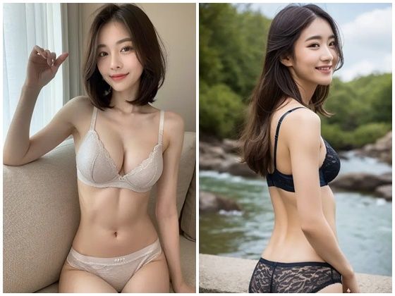 サンプル画像2:AI写真集グラビア7美人の下着姿300P:官能のシンフォニー下着姿の奇跡(AIグラビアプロデューサー) [d_298984]