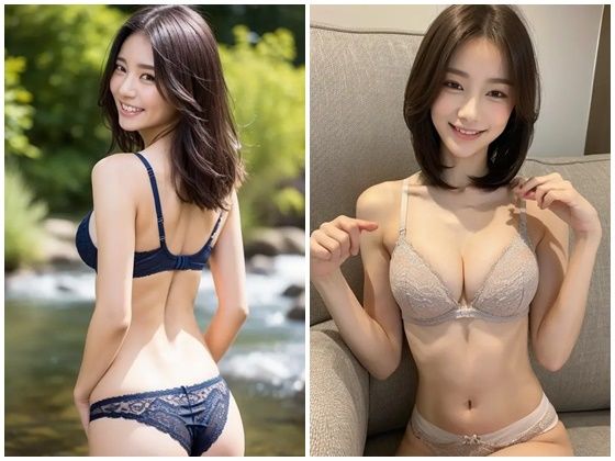 サンプル画像3:AI写真集グラビア8美人の下着姿300P:美の秘密庭園で下着姿を官能(AIグラビアプロデューサー) [d_298990]