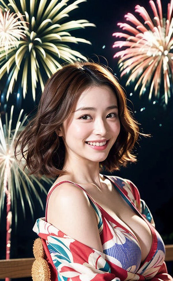 サンプル画像3:花火の夜は家で晩酌でもどうですか 浴衣巨乳美女がお酒を勧める夏の花火の夜 おっぱいに釣られて寄り道(アメジストナイト企画) [d_299071]