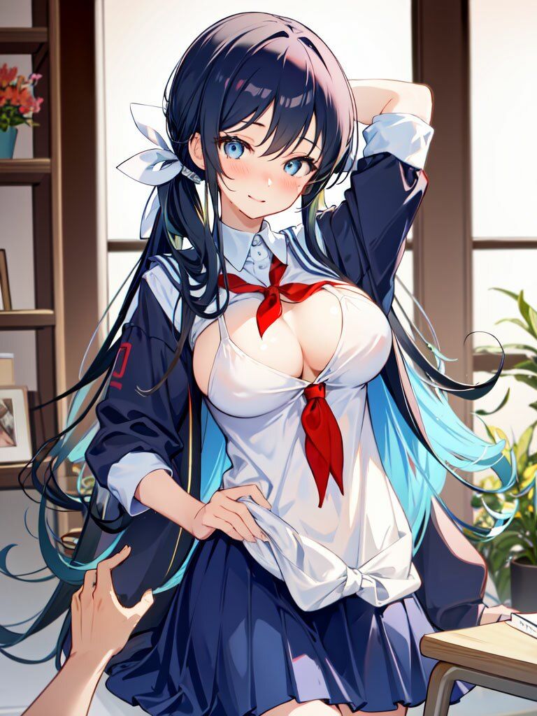 サンプル画像4:セーラー服の美少女(まどろみの中) [d_299418]