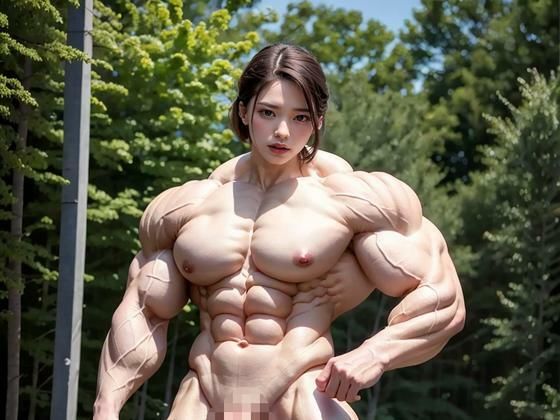 サンプル画像2:筋肉ムキムキ美女（2）(AI筋肉ムキムキ美女) [d_299476]