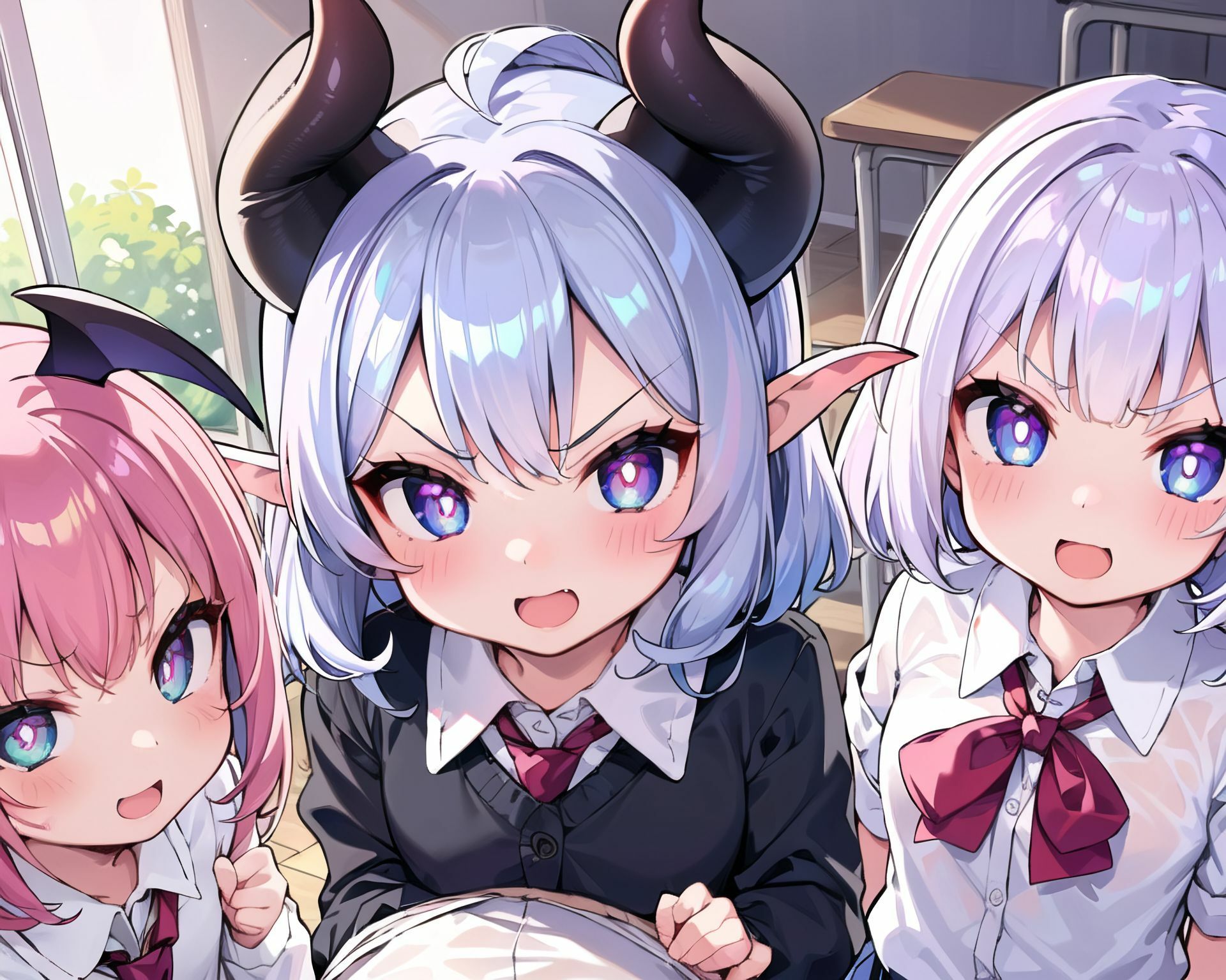 サンプル画像3:サキュバスxハーレム6_学生服編2(PICT-AI) [d_299774]