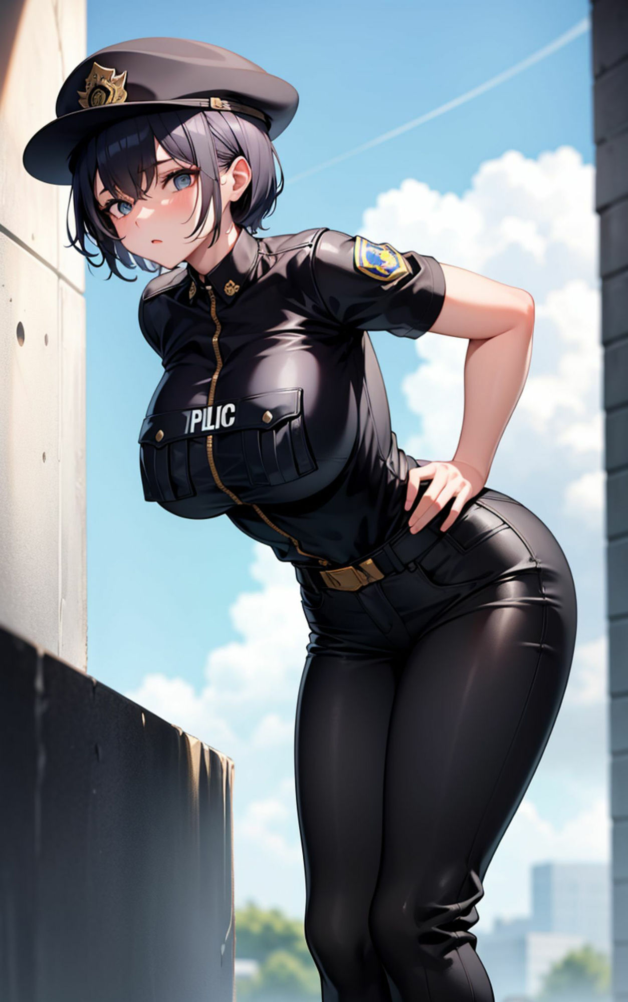 サンプル画像1:ポリス美女 警官コスプレ美女を押し倒しちゃいました(美女の巣窟) [d_299844]