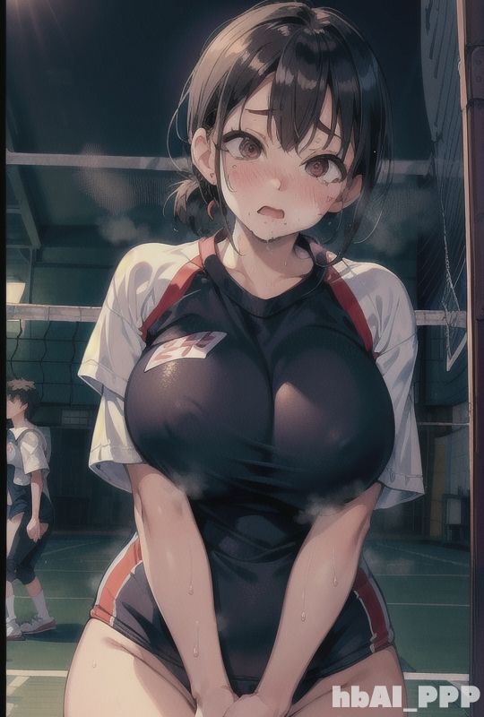 サンプル画像2:オナネタにされているバレー部女子(hbAI_PPP) [d_299867]