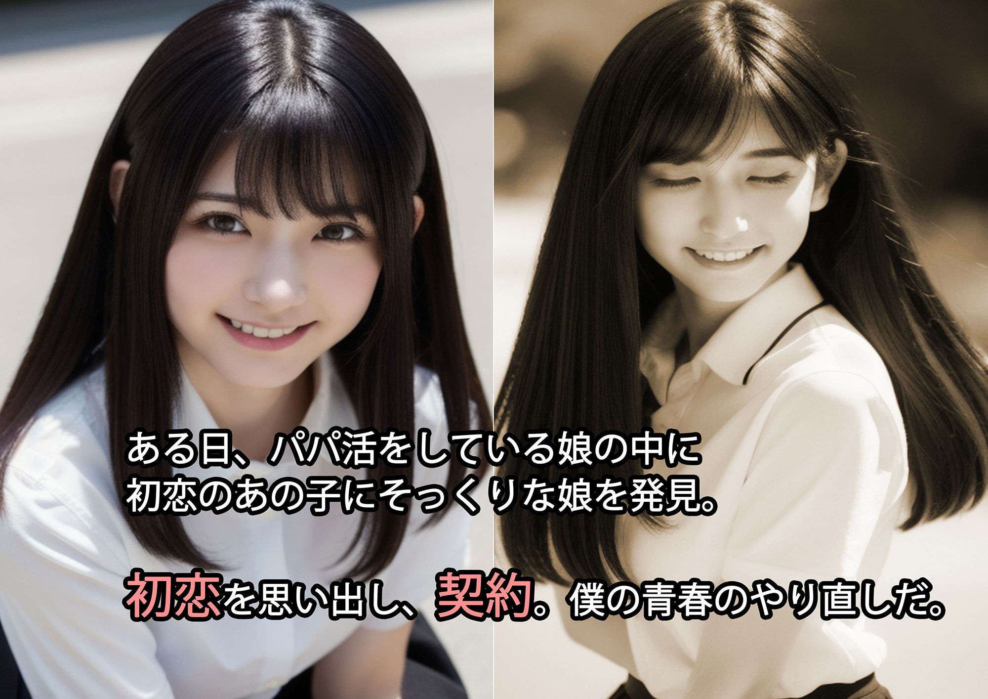 サンプル画像2:18歳の制服美少女、初めてのパパ活・援交 〜僕の、遅すぎた青春 そして成人同士の純愛〜(AILand18) [d_299881]