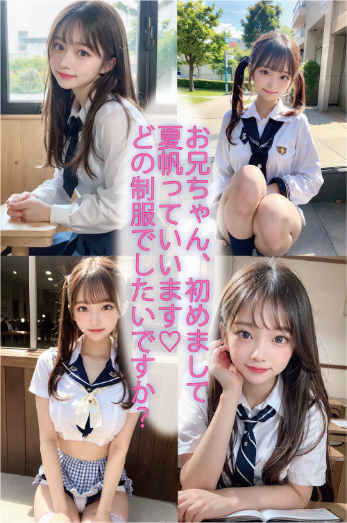 サンプル画像1:童顔18歳JK夏帆ちゃんのはじめてのフ○ラチオ(JJC) [d_299893]