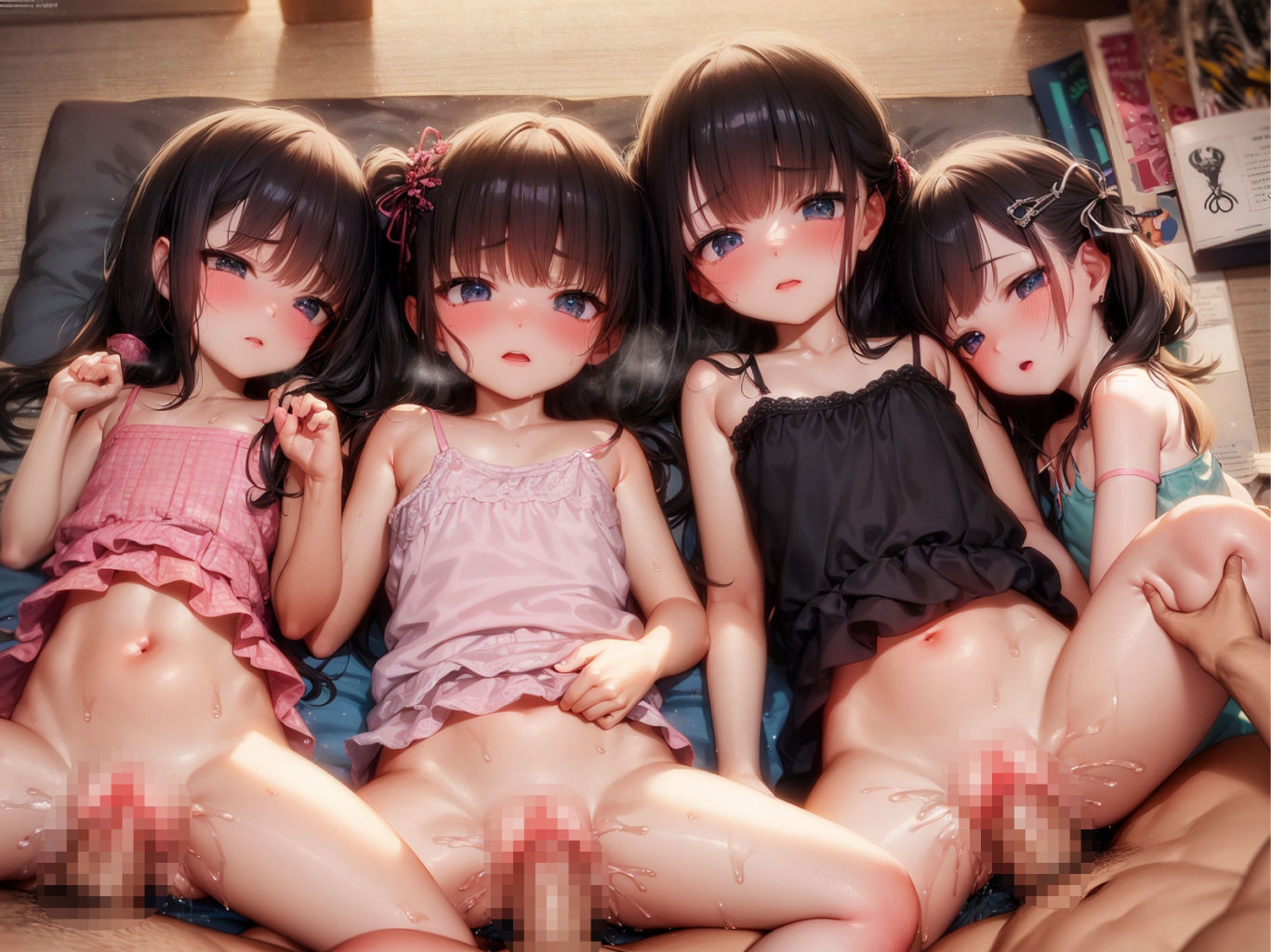 サンプル画像2:ロ〇っ子 乱交エッチ♪(ぺたんご) [d_300055]