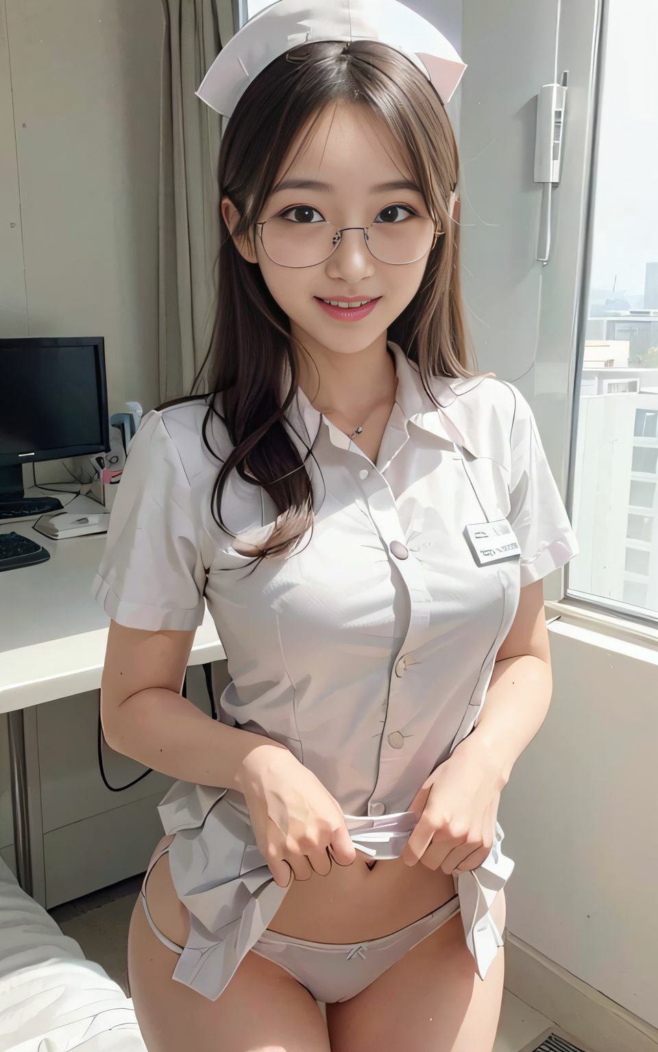 サンプル画像2:たくし上げシリーズvol.05ナース編(ゆうわん＆てんにゃん) [d_300176]