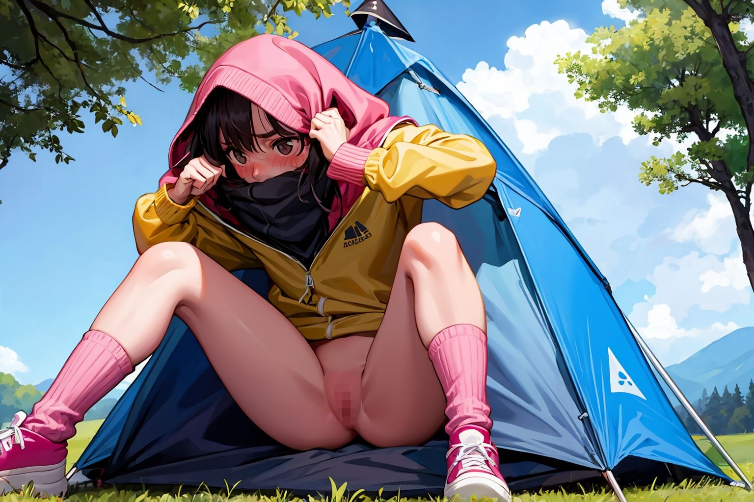 サンプル画像3:ひとりキャンプ えちきゃん(えーあいきゅーたー) [d_300271]