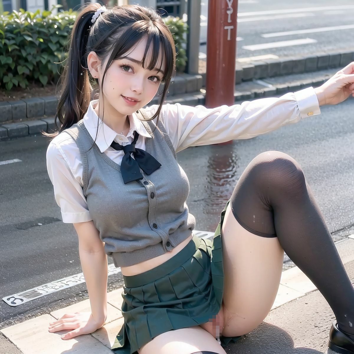 サンプル画像4:女子校生たちの野外露出記録1(AIガールズ) [d_300357]