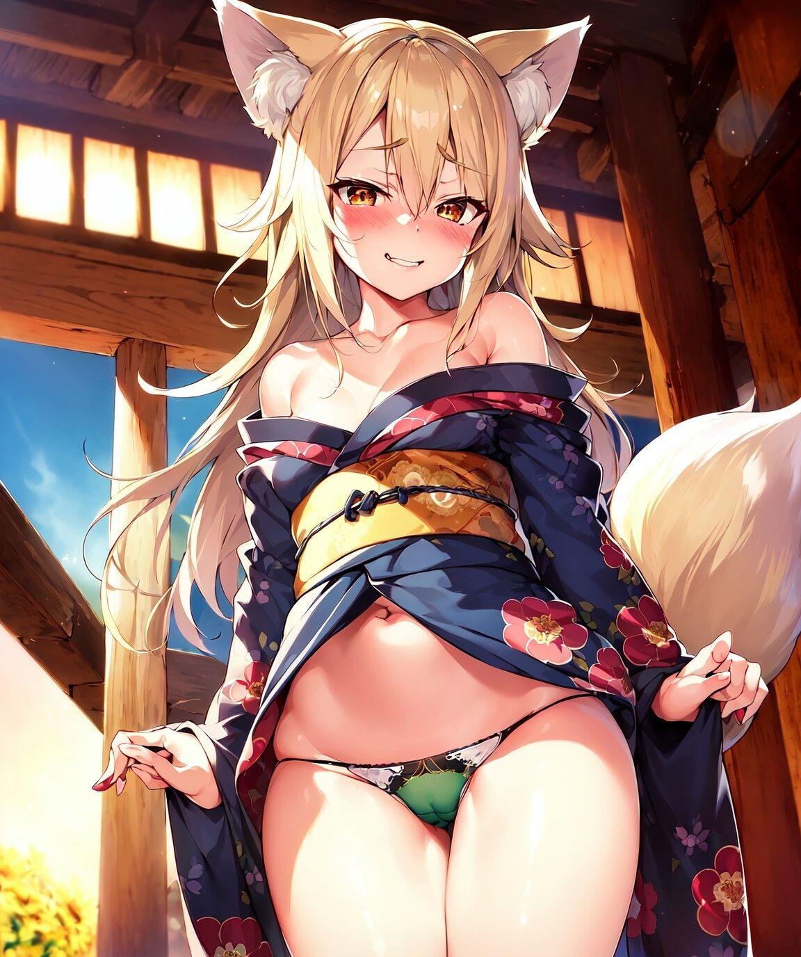 サンプル画像1:くいこみおまんこみせつけたいロリ狐ちゃん-ときどき生おまんこ ときどきろりまん交尾-(搾り取られ稲荷) [d_300607]