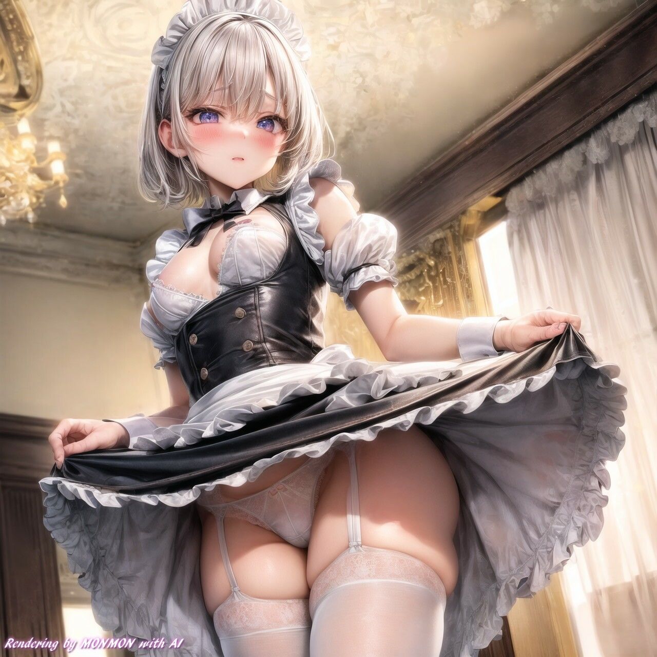 サンプル画像1:見習いのメイドさんにお願いしてみた。〜スカートたくし上げ編〜(サークルmonmon) [d_300627]