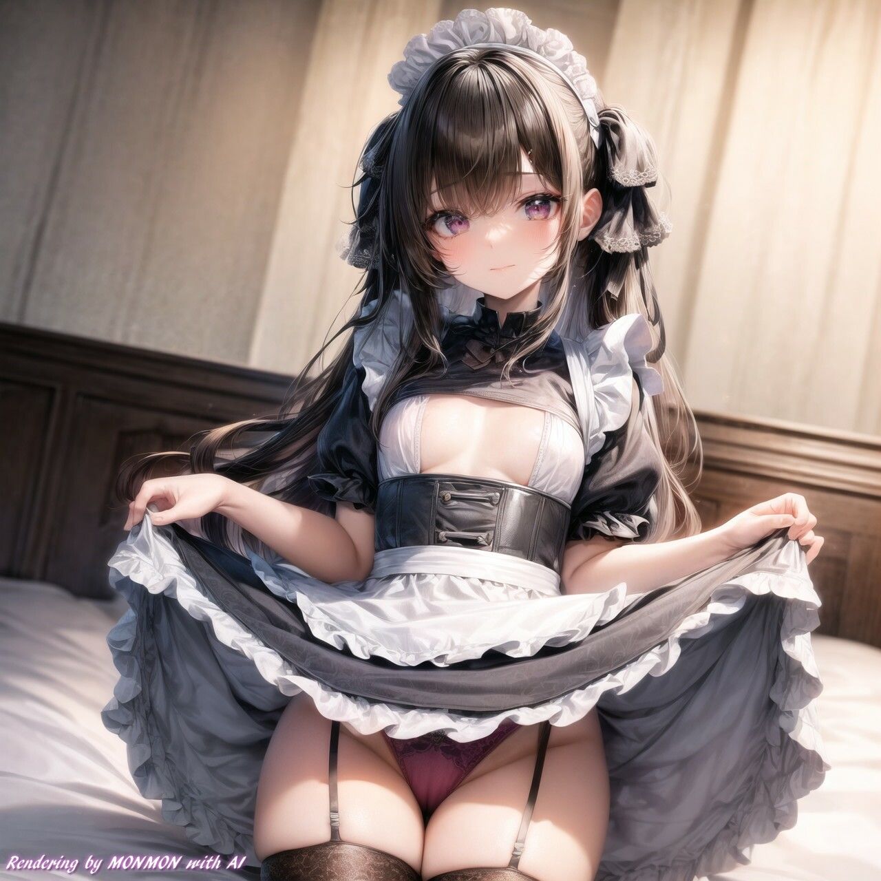 サンプル画像3:見習いのメイドさんにお願いしてみた。〜スカートたくし上げ編〜(サークルmonmon) [d_300627]