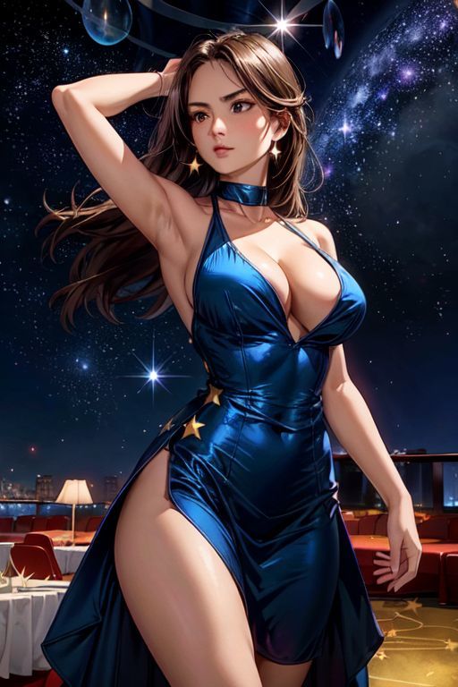 サンプル画像3:爆乳AIブイネックドレスイラスト集1(AI出版) [d_300719]