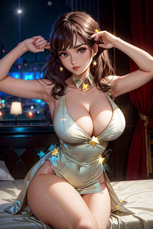 サンプル画像4:爆乳AIブイネックドレスイラスト集1(AI出版) [d_300719]