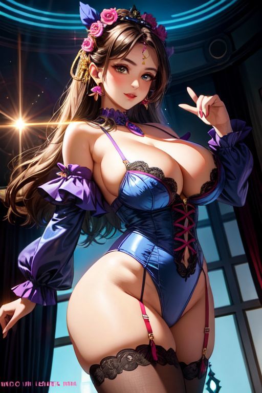 サンプル画像2:爆乳AIガーターベルトイラスト集1(AI出版) [d_300726]