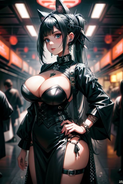 サンプル画像1:爆乳AIゴーストパンクイラスト集1(AI出版) [d_300735]