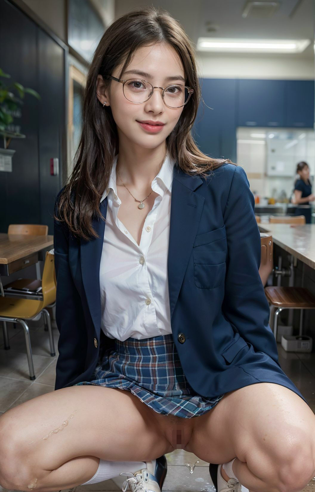 サンプル画像2:露出:大量潮吹きで大変なことになりました。(かわいいAI) [d_300791]