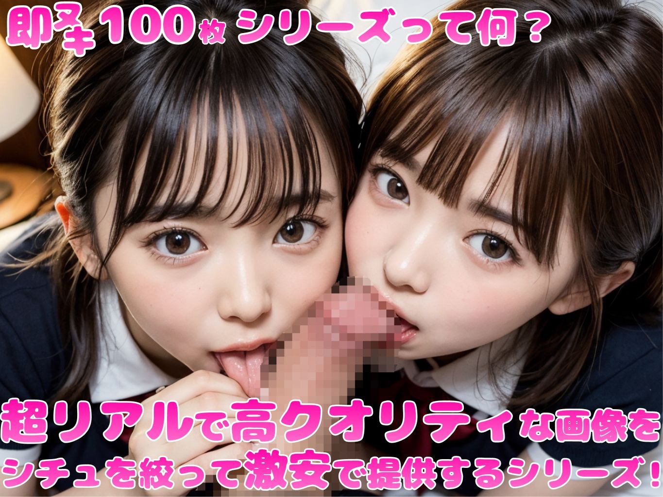 サンプル画像1:【期間限定大特価】即ヌキ！女子校生ダブルフェラ100枚！(偵察部隊) [d_300954]