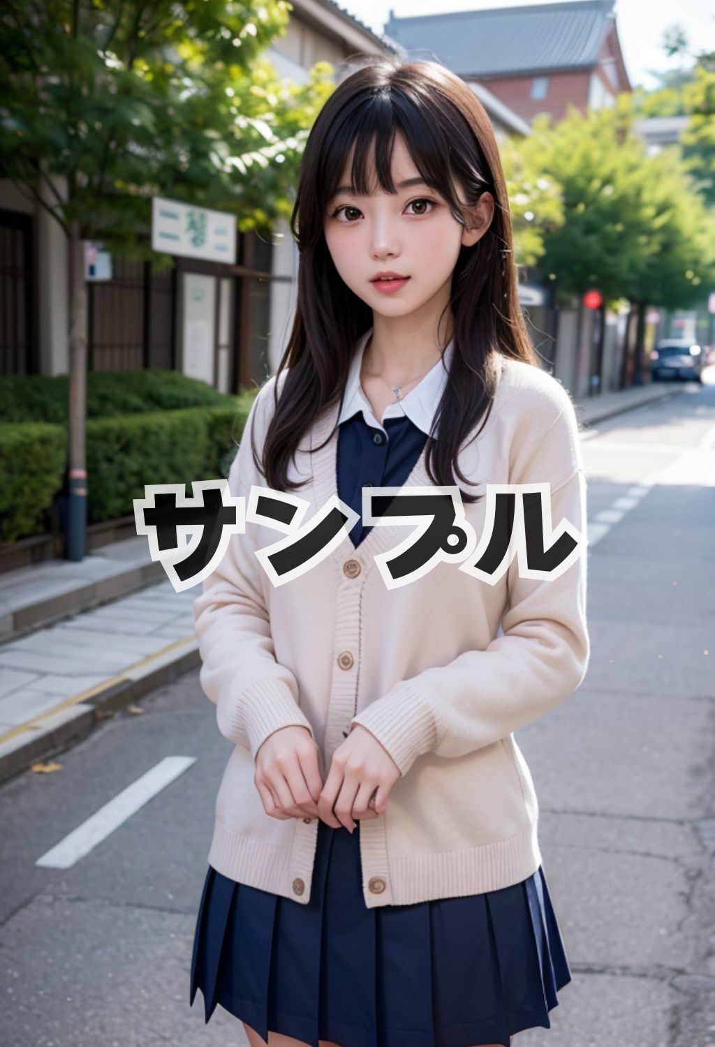 サンプル画像2:女子校生のイキ顔集(AI美女辞典) [d_300972]