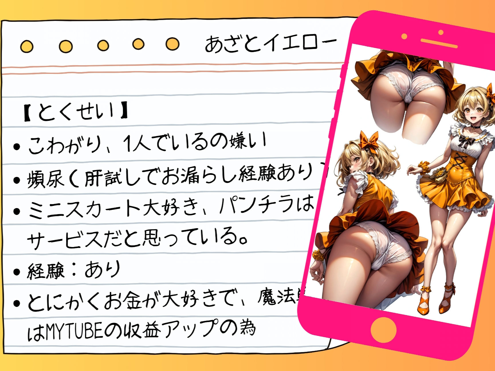 サンプル画像3:ヒロイン敗北 – 戦いの洗礼を受けるあざとイエロー(絵心あいのAI生成アトリエ) [d_301172]