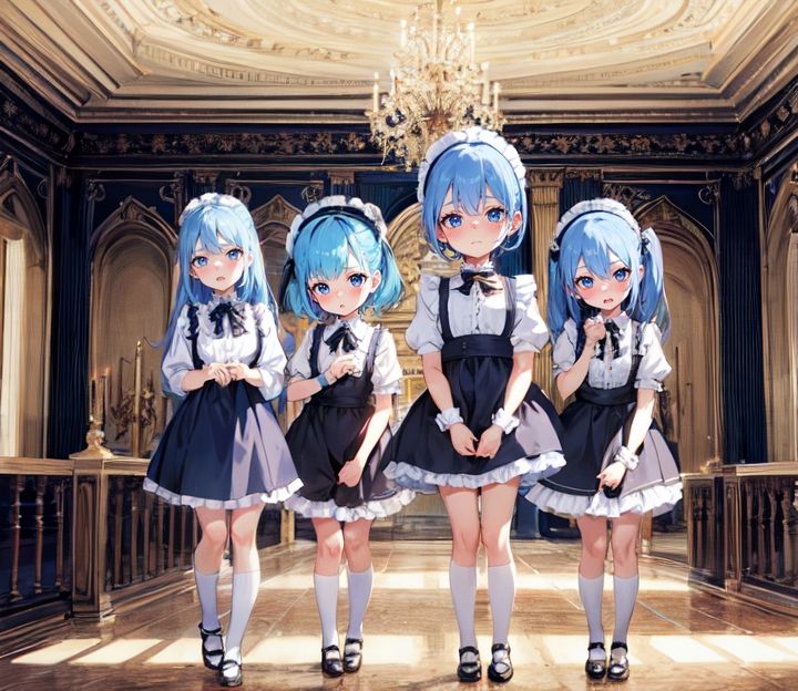 サンプル画像3:青髪奴●四姉妹をメイドにして死ぬまで性欲処理として飼いならす(華巳  ユキ) [d_301251]