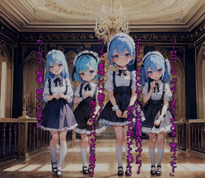 サンプル画像5:青髪奴●四姉妹をメイドにして死ぬまで性欲処理として飼いならす(華巳  ユキ) [d_301251]