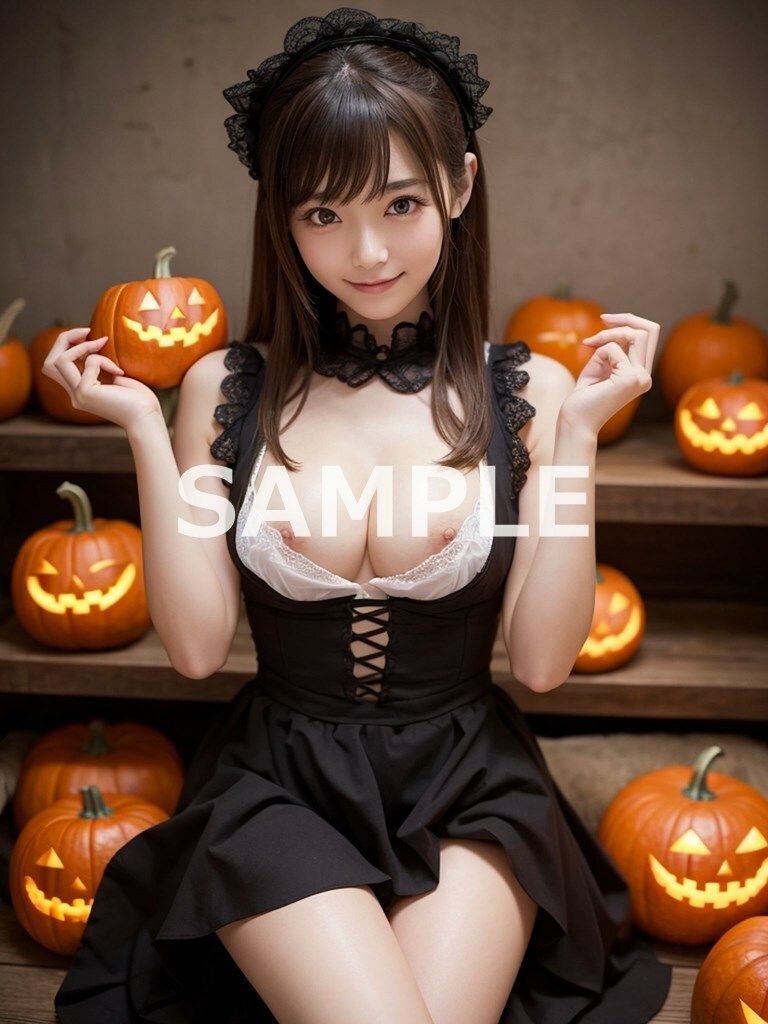 サンプル画像6:セクシーハロウィン コスプレお姉さん AI美女 ヌードグラビア写真集 105枚(美女クラブK) [d_301549]