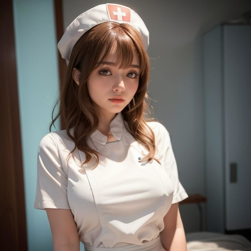 サンプル画像3:ちょっとHな茶髪ナースの美しいおっぱいヌード(理想の彼女研究所) [d_301621]