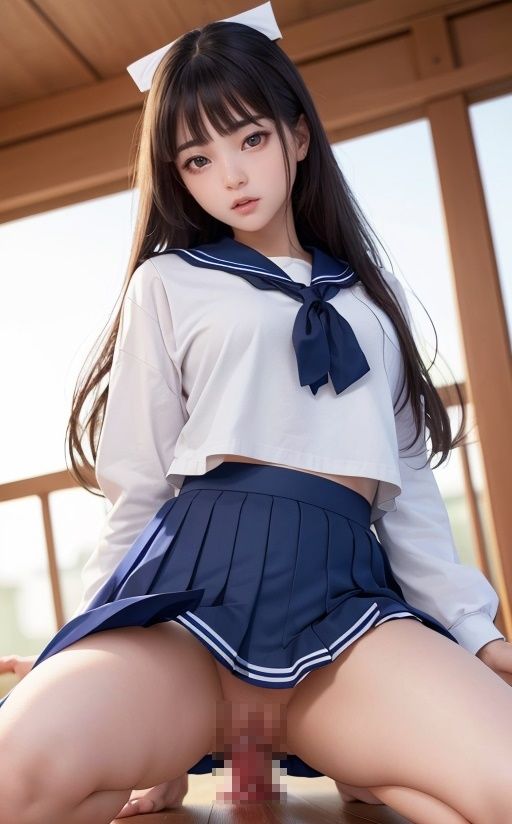 サンプル画像6:セーラー服で誘う女子校生の撮影現場(Mega根っこの濡れ場) [d_301869]