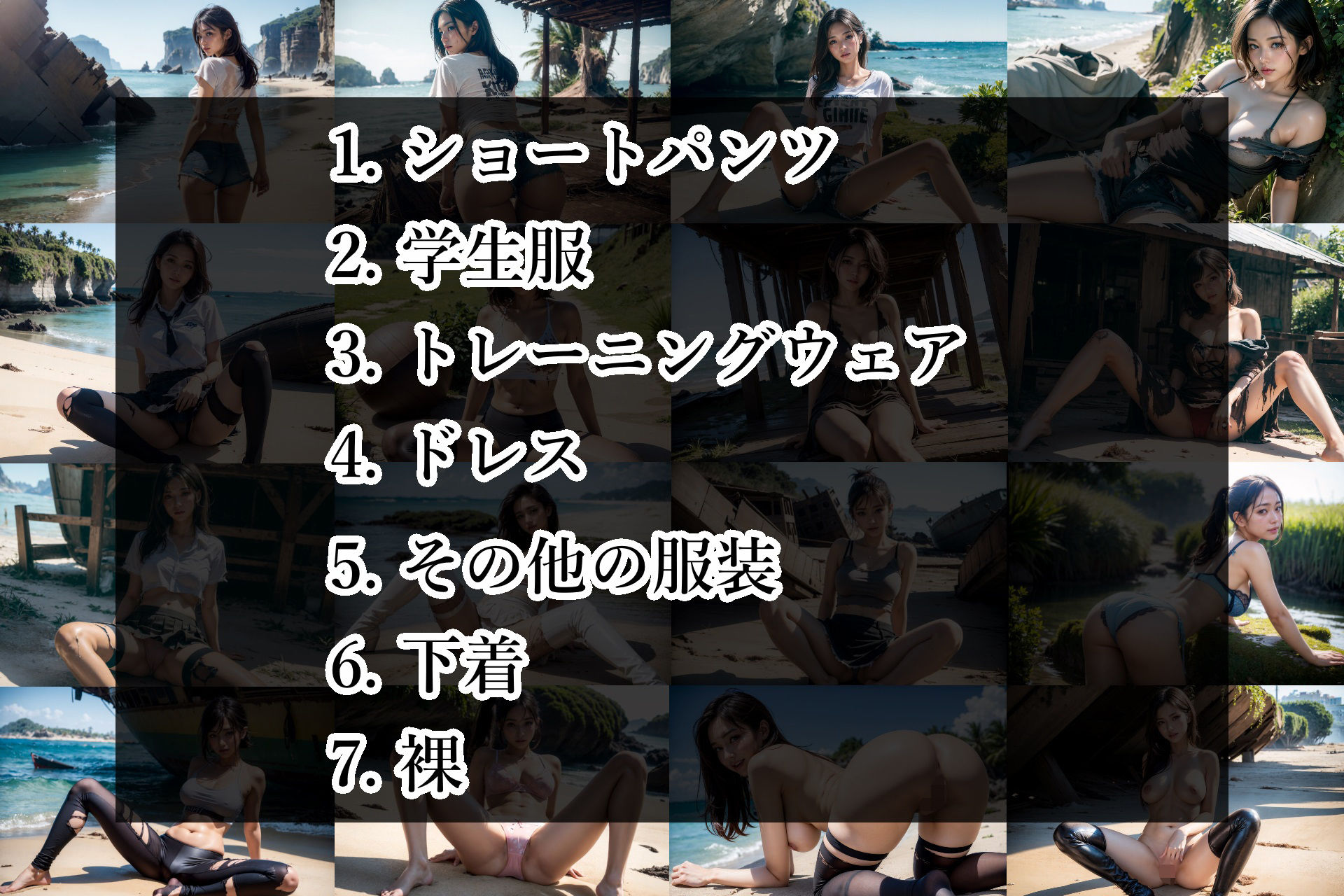 サンプル画像1:漂流した先は美女だらけの島でした(PacificOcean) [d_301906]