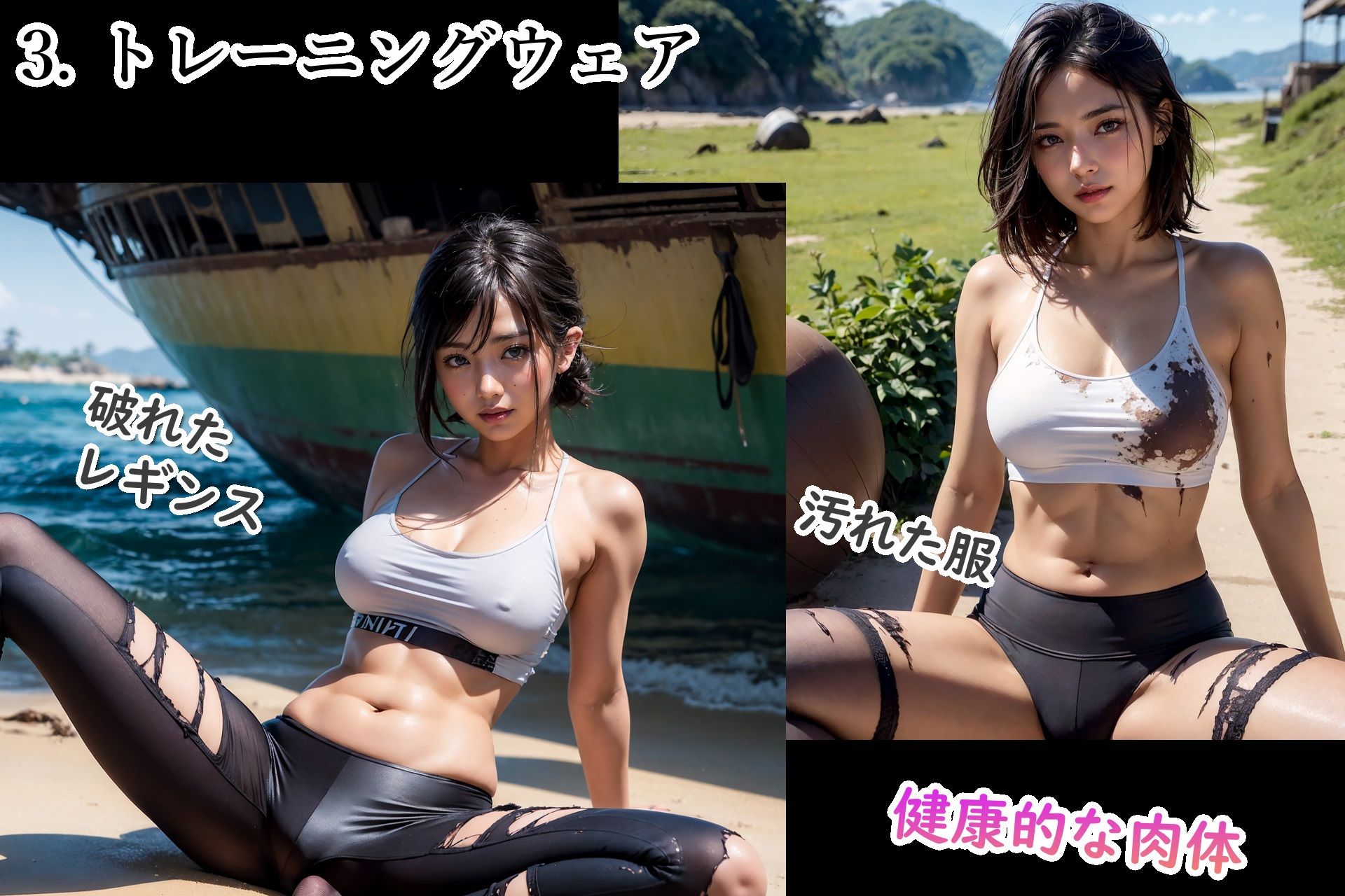 サンプル画像4:漂流した先は美女だらけの島でした(PacificOcean) [d_301906]