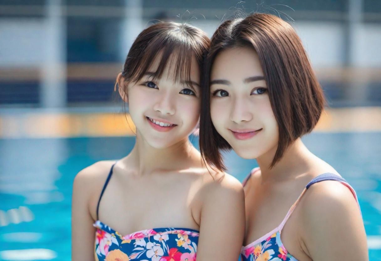 サンプル画像5:プールサイドの女の子達！AIグラビア！(はるはるぽん) [d_302269]