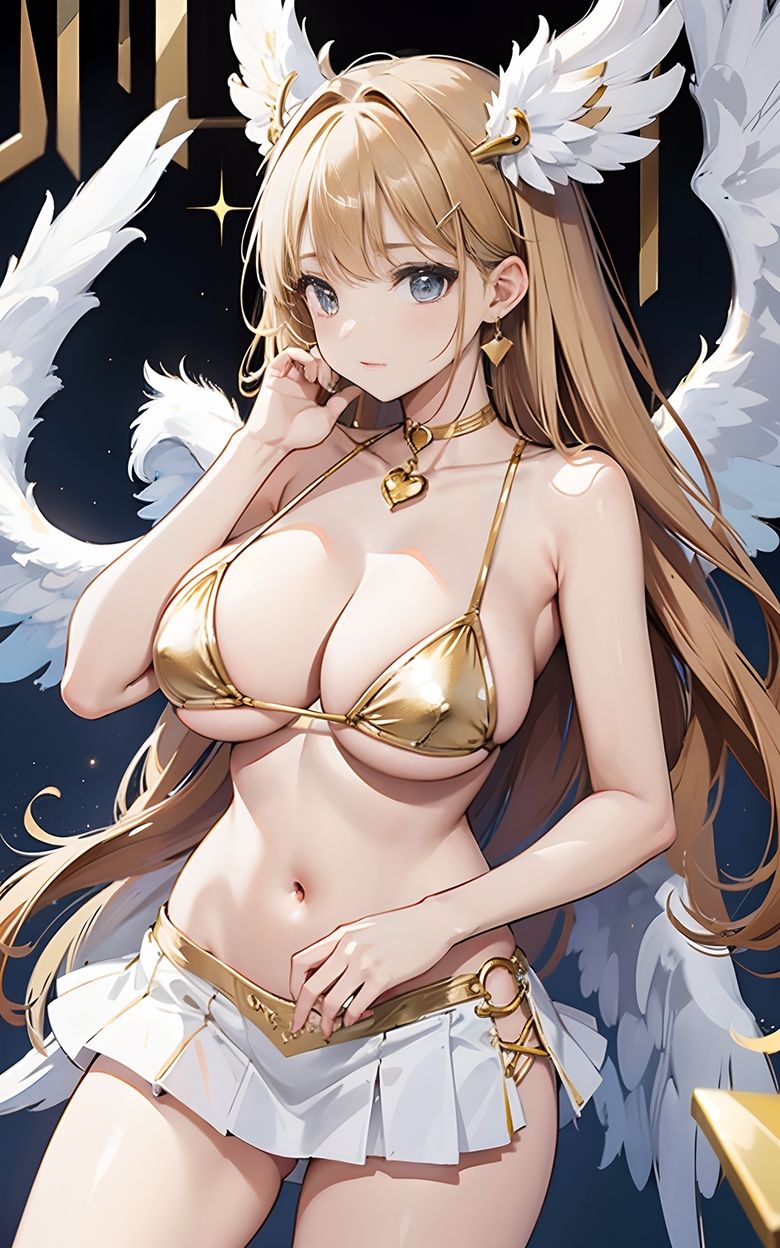 サンプル画像6:【AIイラスト集】金の天使＆ピンクの天使(AIde作成坊) [d_302294]