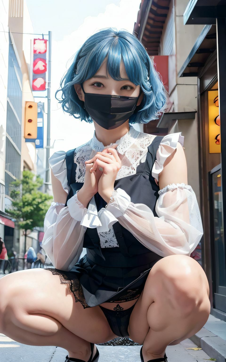 サンプル画像4:たくし上げシリーズvol.06地雷系女子編(ゆうわん＆てんにゃん) [d_302428]