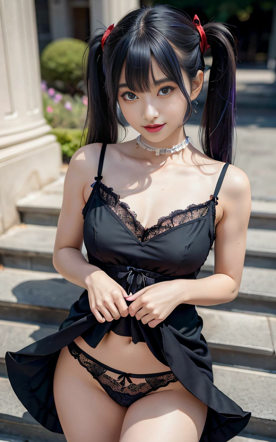 サンプル画像5:たくし上げシリーズvol.06地雷系女子編(ゆうわん＆てんにゃん) [d_302428]