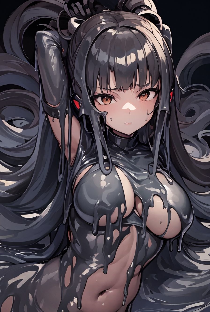 サンプル画像3:スライムで汚されるヒロインたち(れい@AIリョナ絵) [d_302457]