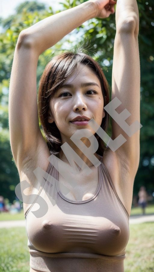 サンプル画像5:美人ママのワキ ストレッチ編 VOL.1(人妻図鑑) [d_302481]