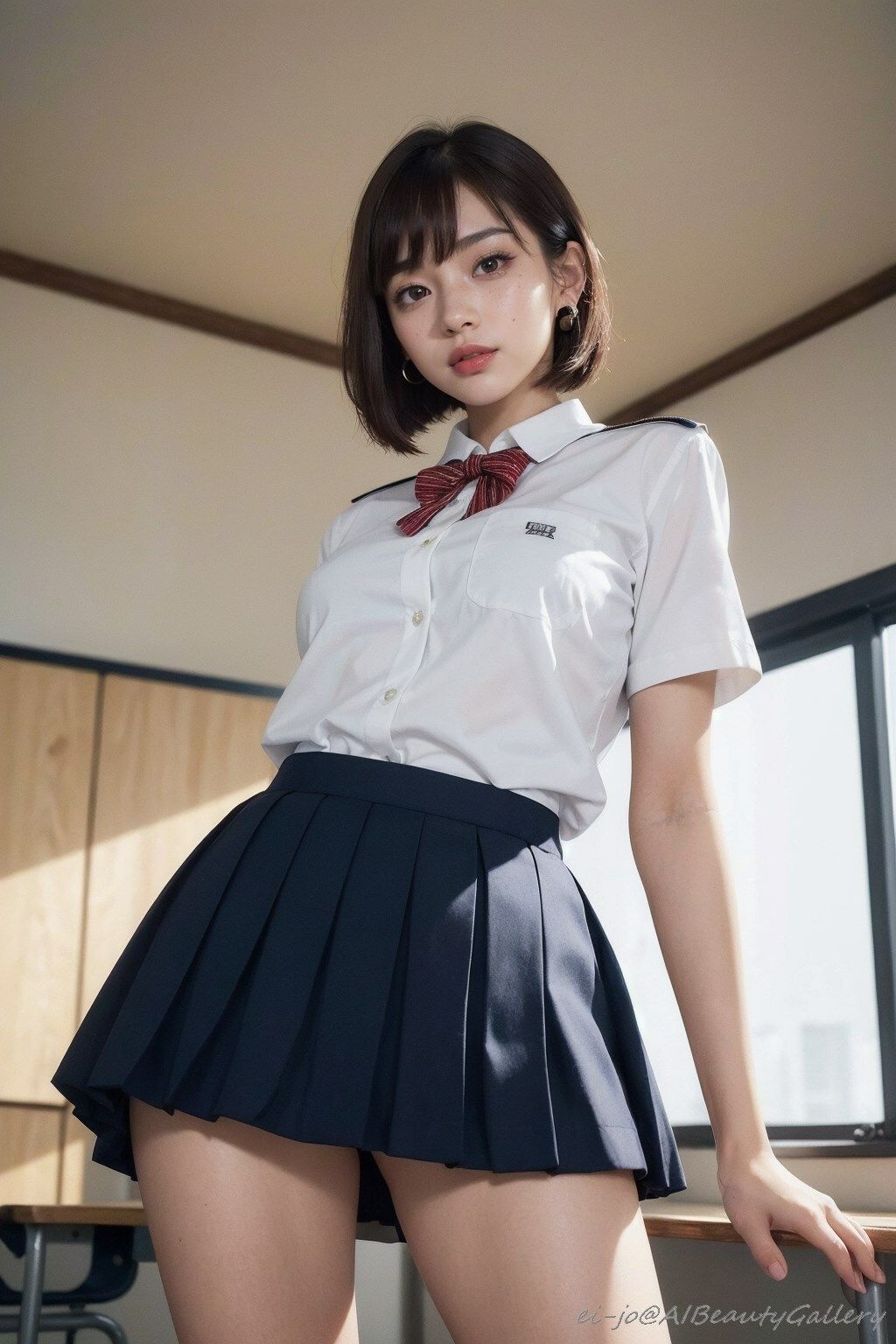 サンプル画像2:AI美麗制服コスプレヌードグラビア(ei-jo@AIBeautyGallery) [d_302586]