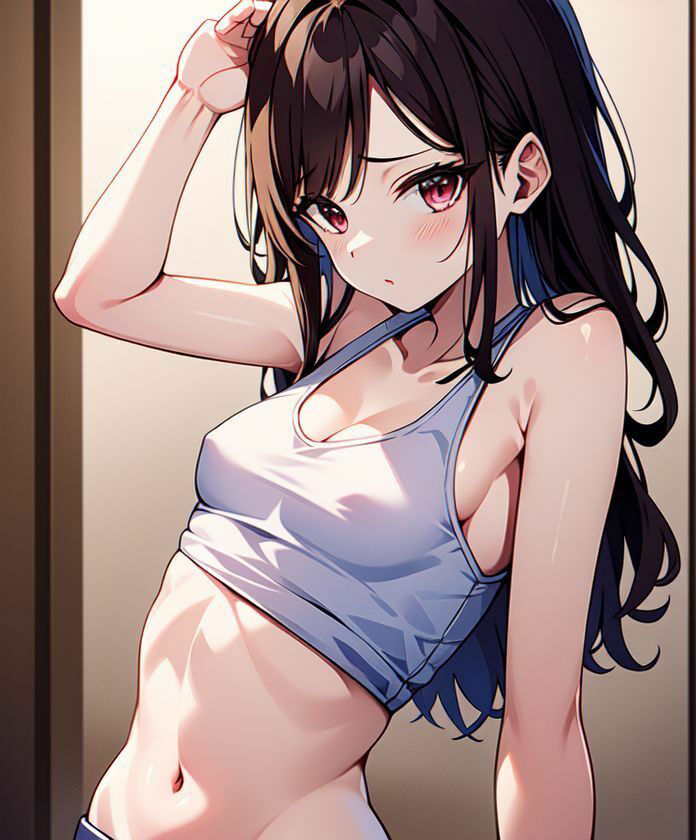 サンプル画像3:タンクトップ女子とストレッチ(隙間産業) [d_302587]