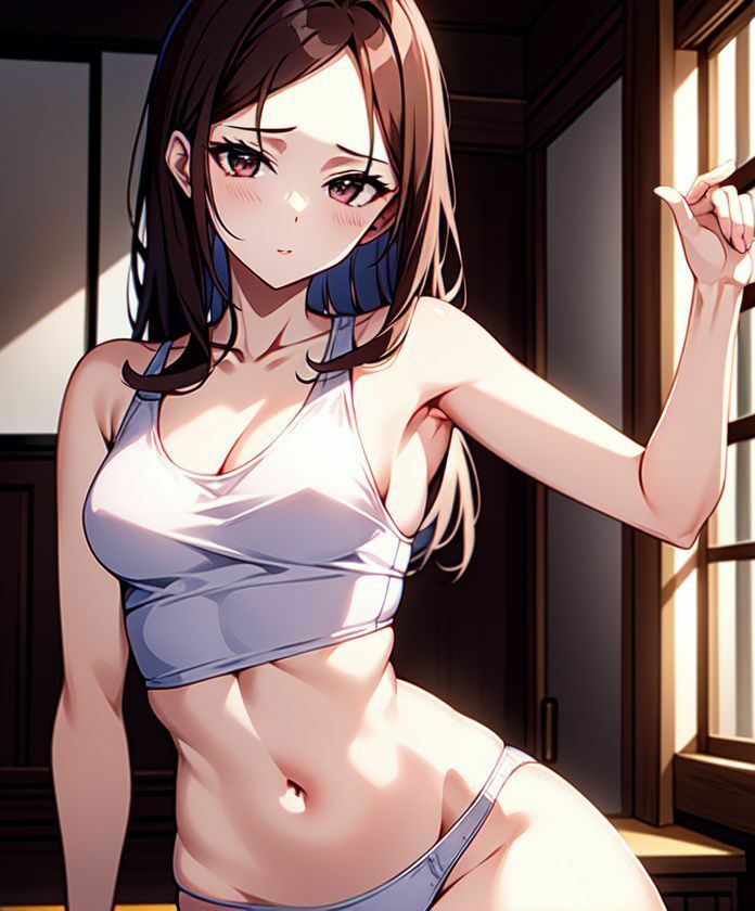 サンプル画像4:タンクトップ女子とストレッチ(隙間産業) [d_302587]